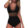 thumbnail image 3 of MKLEKYY Trajes De Baño Dama Women Mesh 1 Piece Swimwear Push Up Padded Bikini Swimsuit Training Athletic Swimwear Sport Shirred Tank Swimwear Vintage Bathing Suits, 3 of 6