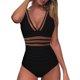 thumbnail image 3 of MKLEKYY Trajes De Baño Dama Women Mesh 1 Piece Swimwear Push Up Padded Bikini Swimsuit Training Athletic Swimwear Sport Shirred Tank Swimwear Vintage Bathing Suits, 3 of 6