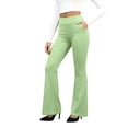 thumbnail image 2 of HKYNLAG Women's Yoga Dress Pants Stretchy Work Slacks Business Casual Bootcut Pull on Trousers with Pockets Green 2XL, 2 of 6