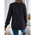 thumbnail image 4 of Crochet Cardigan for Women Long Sleeve Open Front Knit Oversized Cardigan Sweaters Black S, 4 of 9