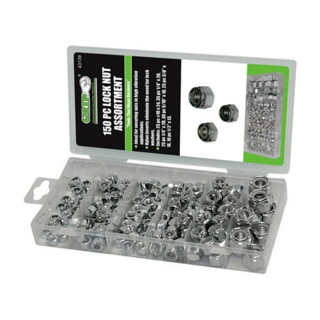 

GRIP 150pc SAE Nylon Inserts Lock Nut Assortment Standard Hardware Kit 43139