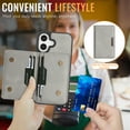thumbnail image 6 of ELEHOLD Wallet Case for iPhone 16, Shockproof Magnetic Leather Case with Card Holders & Stand,Gray, 6 of 10