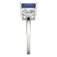 thumbnail image 3 of Clara Pucci 14K White Gold 4ct BlueSapphire Three-Stone Ring for Women, 3 of 8