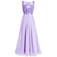 thumbnail image 5 of iEFiEL Women Embroidered Chiffon Bridesmaid Dress Full Length Evening Dress Formal Prom Ball Gowns Lavender 8, 5 of 7