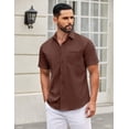 thumbnail image 2 of COOFANDY Men's Casual Button Down Shirts Short Sleeve Shirts Lightweight Beach Shirts, 2 of 6