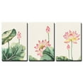 thumbnail image 2 of wall26 - 3 Panel Canvas Wall Art - Watercolor Painting Style Pink Lotus Flowers and Leaves - Giclee Print Gallery Wrap Modern Home Art Ready to Hang - 24"x36" x 3 Panels, 2 of 4