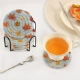 thumbnail image 2 of 6 Pcs Drink Coasters with Holder 3.94in Woven Coasters for Drinks Autumn Maple Leaves Coaster Set for Protection Table, 2 of 7