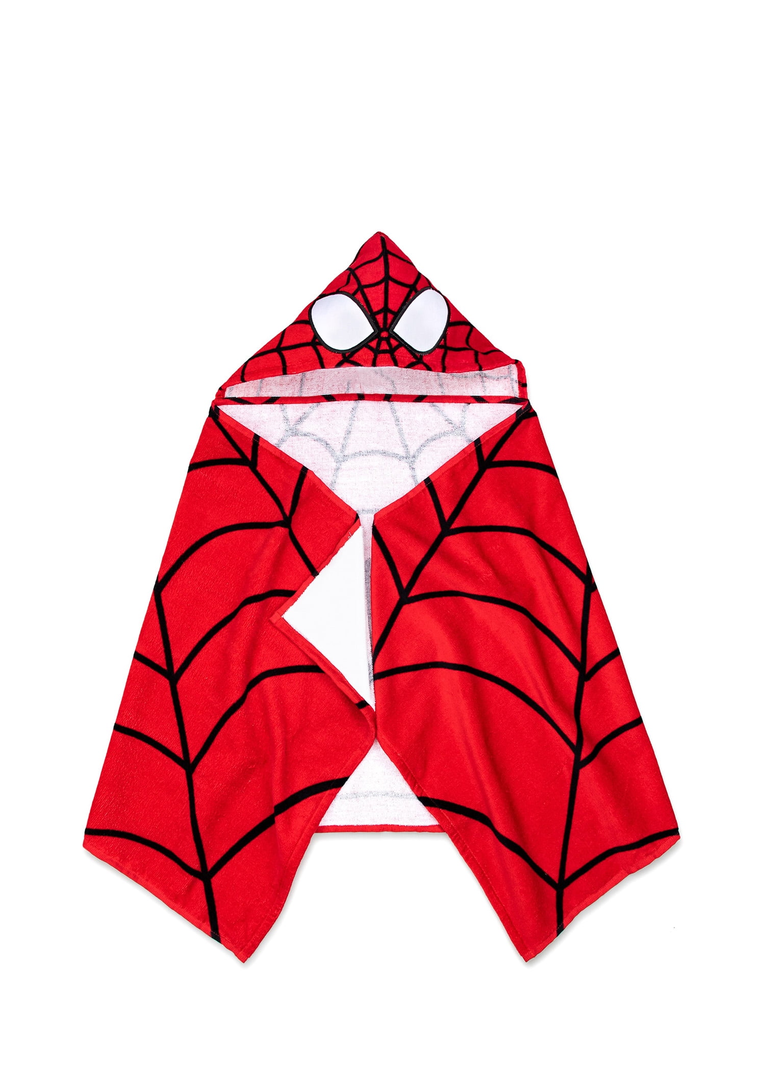 Spider-Man Kids Hooded Towel Wrap, 51 x 22, Cotton, Red, Marvel