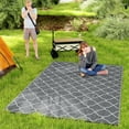 thumbnail image 1 of Outsunny Waterproof Outdoor Rug, 6' x 9' RV Mat Grey & White Net, 1 of 10