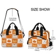 thumbnail image 3 of Insulated Crossbody Lunch Bag 10L Lunch Tote with Adjustable Shoulder Strap for Work Office Picnic Orange and White Squares, 3 of 6