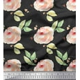 thumbnail image 1 of Soimoi Gray Silk Fabric Flower & Leaves Watercolor Print Sewing Fabric Yard 42 Inch Wide, 1 of 3