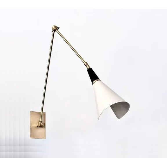 Wall Adjustable Brass Wall Lamp Light in Raw Brass Finish