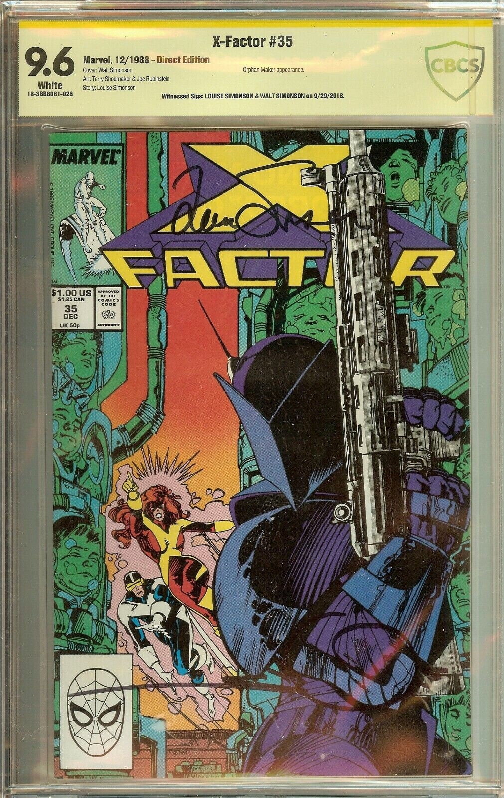 X-Factor #35 CBCS Not CGC 9.6 Signed Simonson X-Men