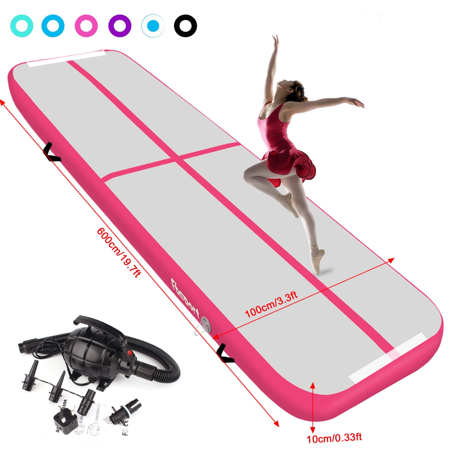 Pump Fbsport Air Yoga Track Inflatable Airtrack Gymnastics Tumbling GYM Mat 