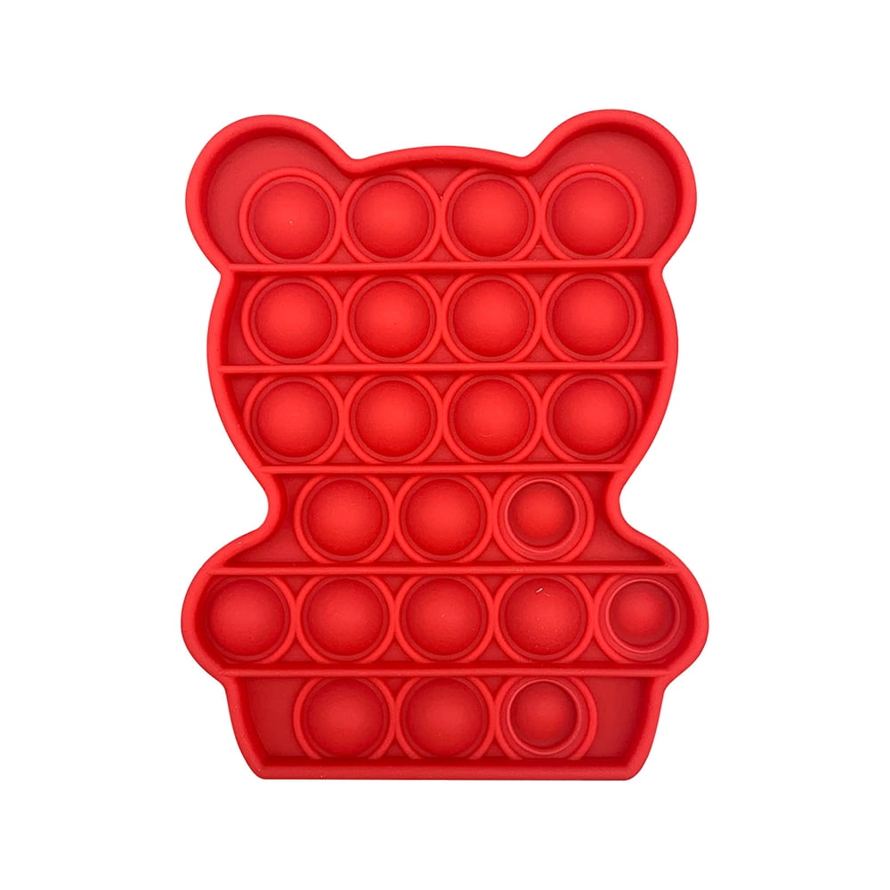Bouanq Pcs Silicone Stress Reliever Autism Fidget Toy Push Pop Bubble Sensory Toy Bear Shape Anti Anxiety Toys For The Old And The Young Red Walmart Com Walmart Com