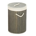 thumbnail image 3 of Cesta de lavandería plegable de bambú, cesta de comestibles, gran capacidad, cubo para guardar ropa sucia para el hogar, 1.0, gris, redonda, 3 of 13