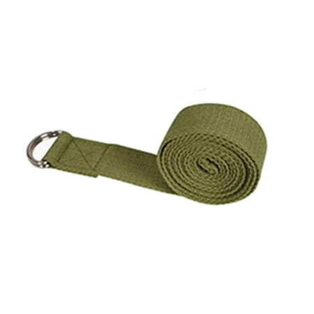 Ajustable Yoga Stretch Strap D-Ring Resistance Band Belt -Green