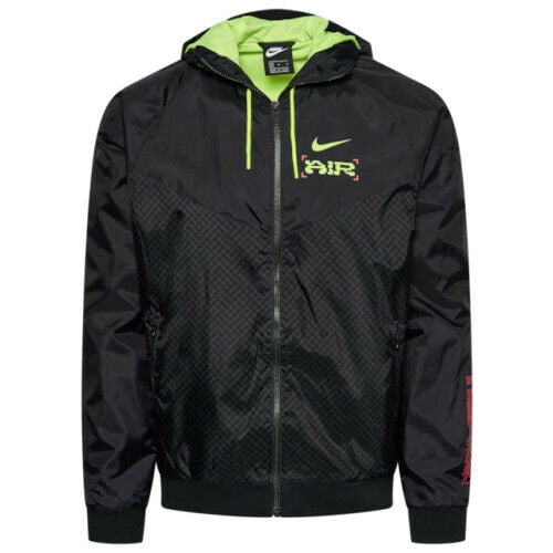 Nike Windbreaker Jacket Men's Full Zip Black Green Red CW4708-010 Walmart.com