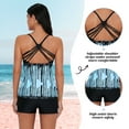 thumbnail image 6 of Zando Black Tankini Bathing Suit for Women Two Piece Tummy Control Swim Suit Modest Swimsuits Top with Shorts Black Blue XL, 6 of 6