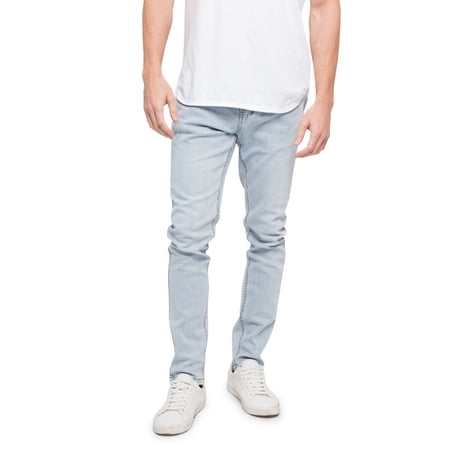 Victorious Men s Super Skinny Fit Stretch Denim Jeans DL1000 - Sky Blue - 38/30