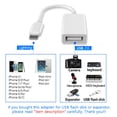 thumbnail image 2 of Atck Upgraded USB Camera Adapter ，Upto 500mAh， USB 3.0 OTG Cable Compatible, Support 13 and Before, USB Flash Drive, U Disk, Mouse, Keyboard, White, 2 of 8
