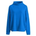 thumbnail image 2 of Casual Turtleneck Sweaters Long Sleeve Knit Pullover Tops for Women Fall Winter Comfort Lightweight Wear 2026 Royal Blue XL, 2 of 6