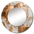 thumbnail image 2 of Designart "Geometric Elegance Gold and White I" Modern Geometric Gold Large Round Mirror - Round Bedroom Mirror Wall Decor - Modern Round Printed Mirror - 23" x 23", 2 of 6