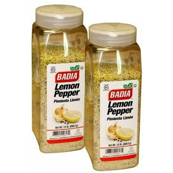 Badia Lemon Pepper. 1.5 Pounds Container. Pack Of 2
