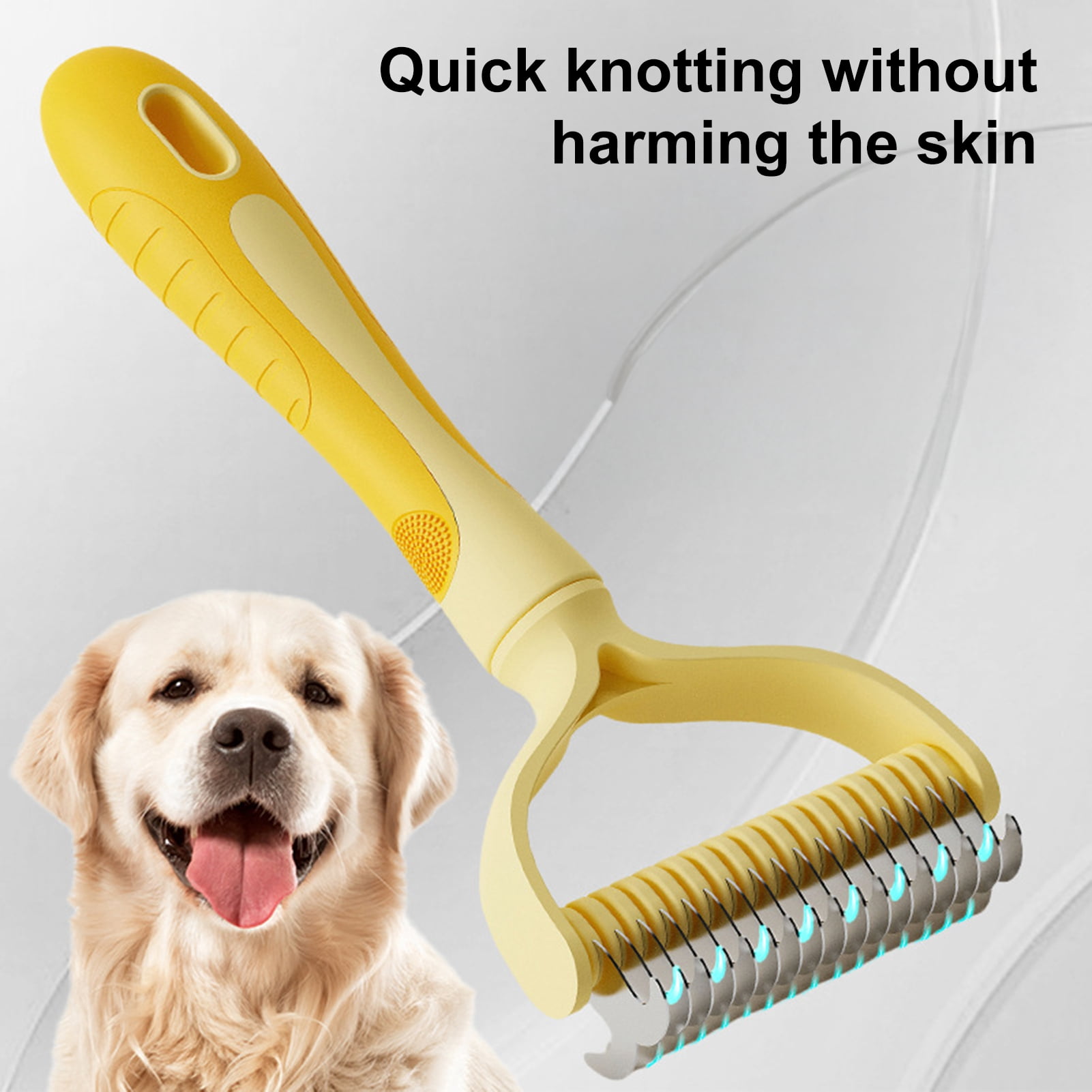 Lot Of 2 Double-Sided Pet Grooming Brushes - Dog & Cat Hair Fur Cleaning Tool
