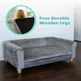 thumbnail image 5 of Critter Sitters 42 in. Elegant Gray Faux-Velvet Rectangle Pet Bed, 5 of 23