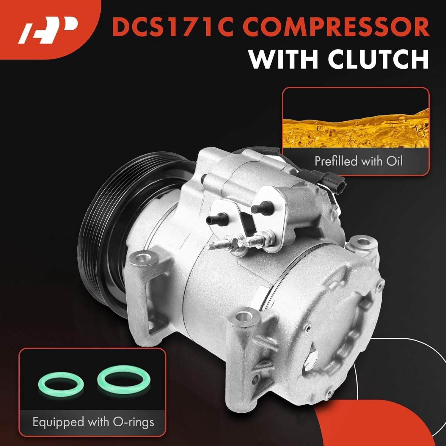 A-Premium AC Compressor with Clutch Compatible with Acura MDX 2014-2016 Honda Pilot 2016-2020 Ridgeline 2017-2019 V6 3.5L