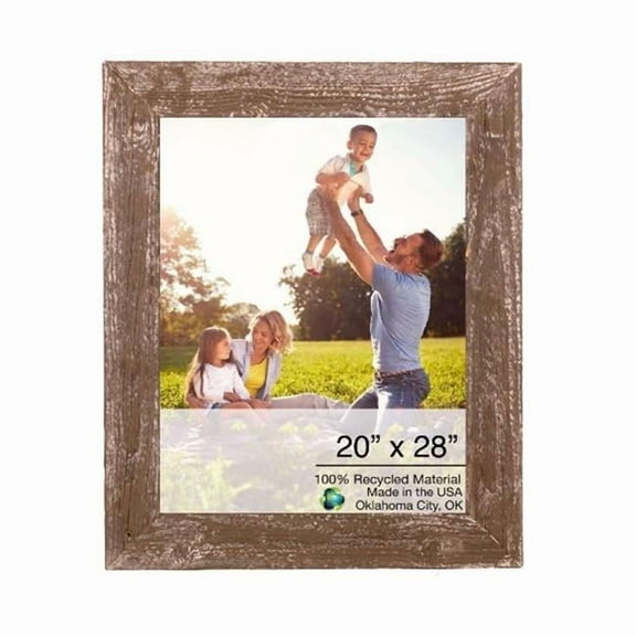 HomeRoots  20 x 28 in. Rustic Farmhouse Espresso Wood Picture Frame