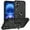 Black, variant on TJS for iPhone 17 Phone Case, Impact Resistant Hybrid Metal Ring Magnetic Support Kickstand Cover (Blue)
