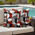 thumbnail image 2 of Outdoor Pillow Cover Mid Century Geometric Set of 2 Waterproof Throw Pillowcases Abstract Modern Red Decorative Patio Furniture Pillows for Couch Garden Indoor & Outdoor Use, 2 of 9