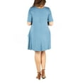 thumbnail image 2 of 24seven Comfort Apparel Plus Size Knee Length Pocket T Shirt Dress, 2 of 4