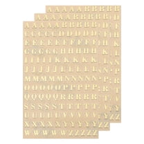 Uxcell 3 Sheets 3mm 0.12inch Mini Letter Stickers, Uppercase A-Z Sticker, Gold