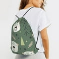 thumbnail image 6 of XMXT Waterproof Gym Bag, Cartoon Pine Bear Drawstring Backpack for Men, s, 6 of 8