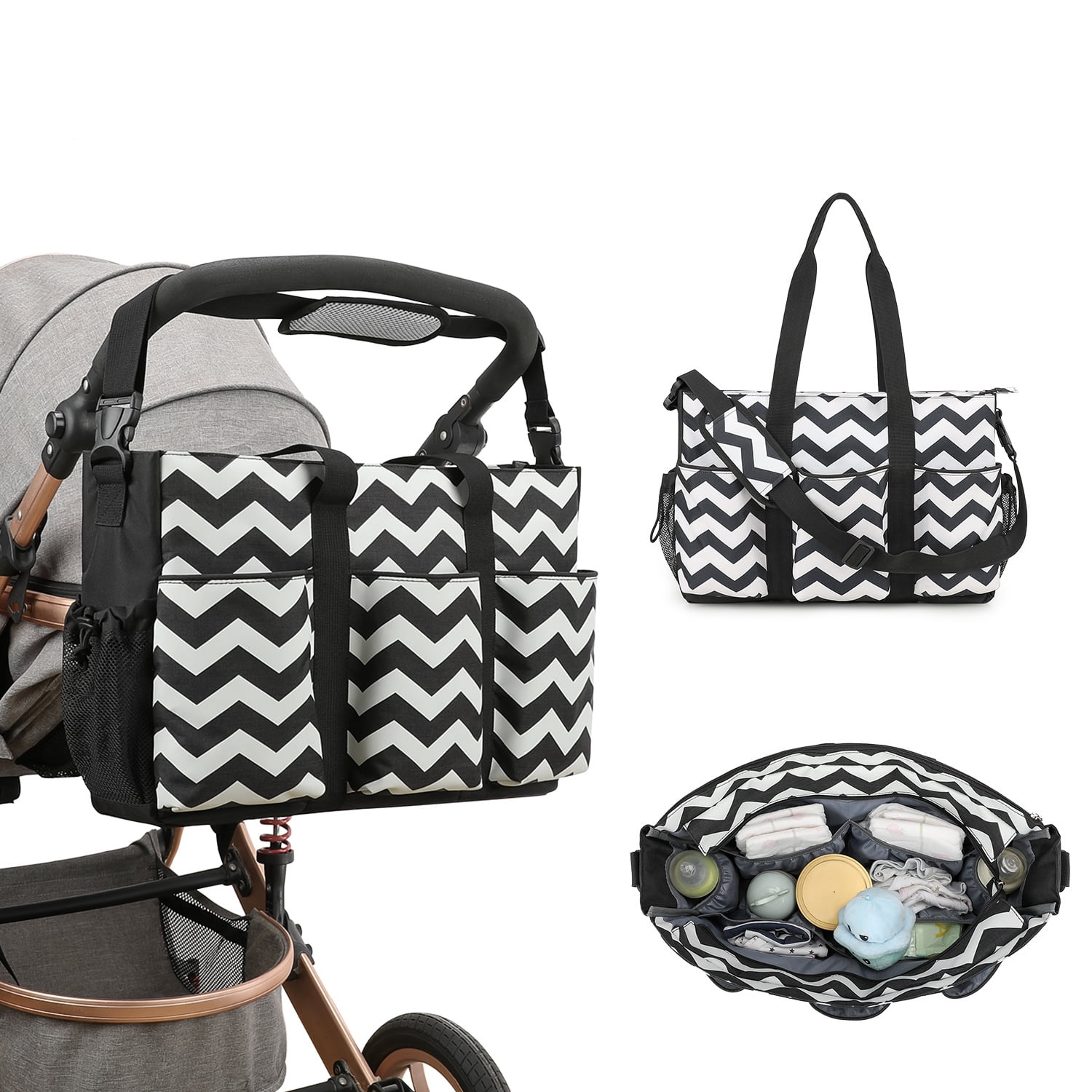 SPEKSEE Crossbody Organizer Diaper Bag - Outdoor Mother's Water-Repellent Baby Care Bag with Multiple Pockets