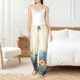 thumbnail image 4 of Balery Floral Mountain Landscape Pantalones de pijama para mujer, pijamas ultraligeros, pantalones de estar por casa-Large, 4 of 6