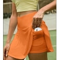thumbnail image 5 of Athletic Skort Skirts for Women High Waisted Pleated Athletic Skort with 4 Pockets, Tennis Golf Running Casual Wear Orange XXS, 5 of 8