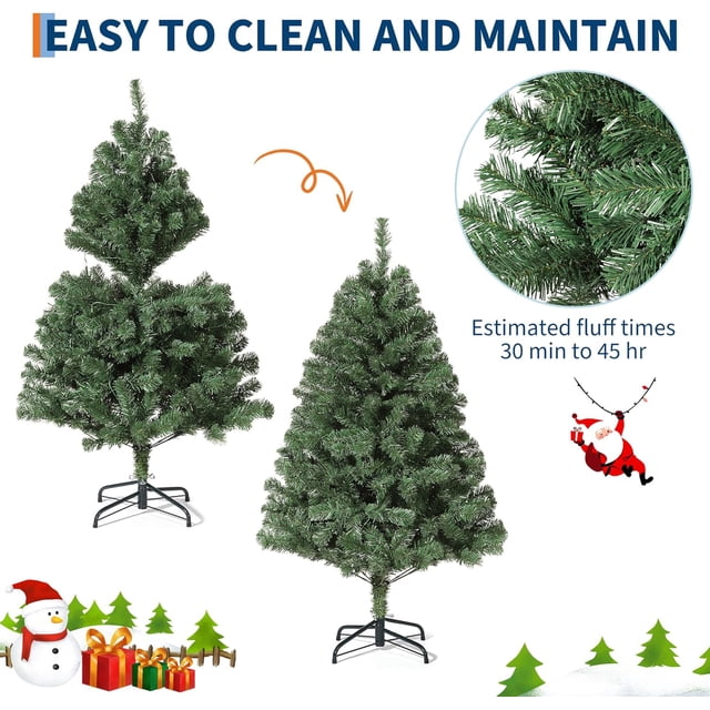 6 ft artificial premium realistic christmas tree con 380 branch tips y metal base - perfect para home, oficina, y party holiday decorations