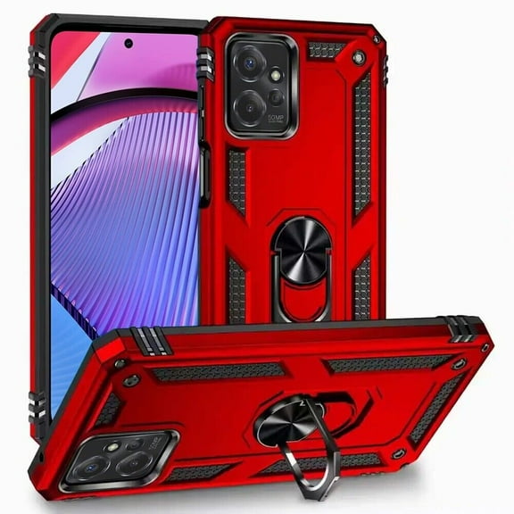 For Motorola Moto G POWER 5G 2023 XT2311DL Ring Kickstand Phone Cover Case - Red