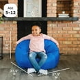 thumbnail image 3 of Big Joe Classic Bean Bag Chair for Kids Bedroom and Reading Nook, Easy-Clean Sapphire, Durable Nylon Polyester Blend, 2 feet Refillable, 3 of 10
