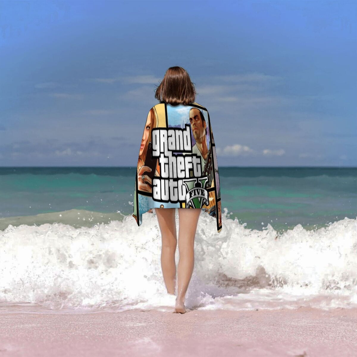 Grand Theft Auto Gra5 Gifts Beach Towel for Women Girl Birthday Inspired Fan Bath Outdoor Music Lover