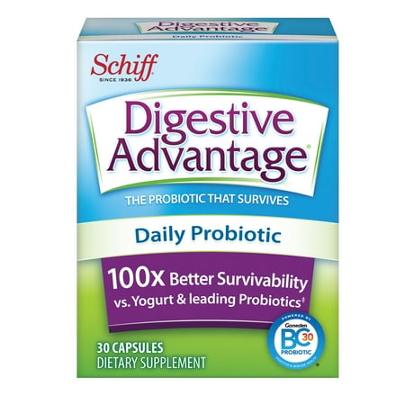 Lactobacillus Gg 30 Capsules - Schiff Digestive Advantage Daily Probiotic - 30 Capsules