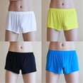 thumbnail image 3 of CENL Men Ice Silk Boxer Briefs Trunks Sexy Sheer Breathable Seamless Shorts Underwear, 3 of 9
