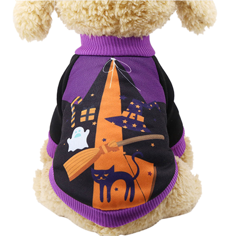 Pet Dog Clothes Halloween Pumpkin Dress Witch Costume Two Feet Clothes