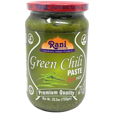 Rani Green Chilli Cooking Paste 26.5oz (750g) Bulk Glass Jar ~ Vegan | Gluten Free | NON-GMO | Kosher | No Colors | Indian Origin