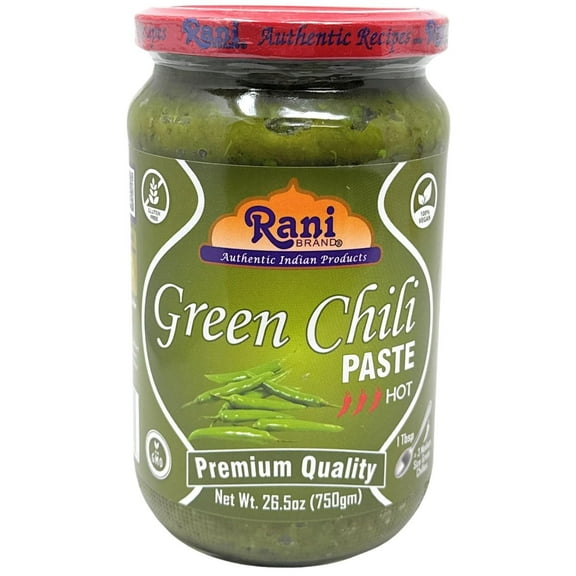Rani Green Chilli Cooking Paste 26.5oz (750g) Bulk Glass Jar ~ Vegan | Gluten Free | NON-GMO | Kosher | No Colors | Indian Origin