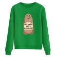 thumbnail image 1 of Gibobby Sudadera sin capucha y ocio Linda sudadera de marmota – Sudadera feliz del día de la marmota Sudadera cómoda para mujer para los amantes de la marmota (tipo 4)(Verde, XL), 1 of 4